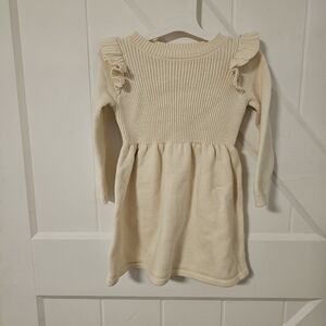 Cream Knit Kids Dress
